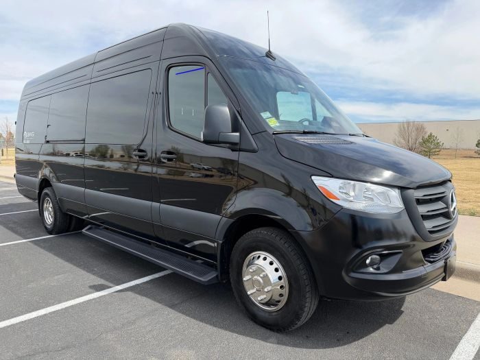 Black Mercedes Sprinter – Loveland party bus rental