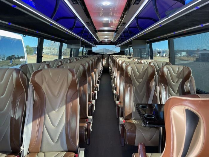 Charter coach interior – Loveland party bus rental