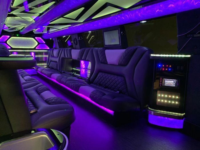 SUV limo interior – Loveland party bus rental